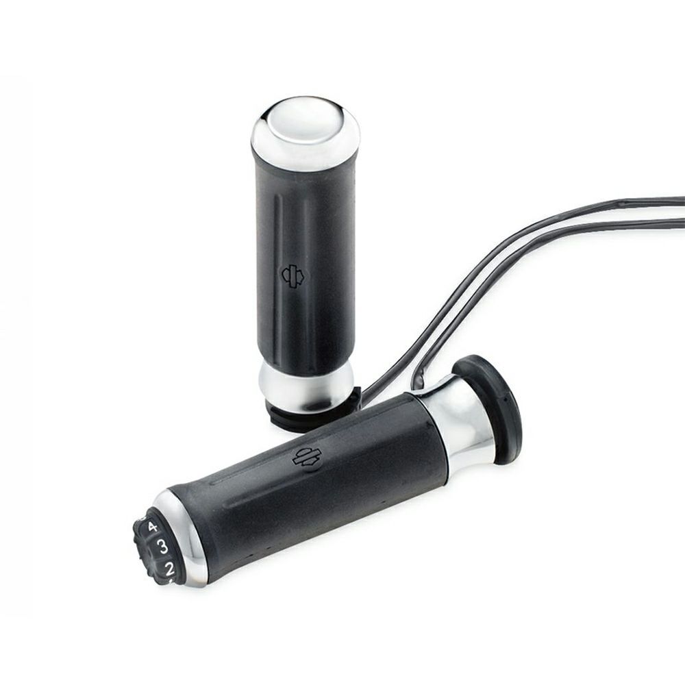 ��56100257�ۥϡ��졼�������ҡ��ƥåɡ��ϥ�ɥ���åס����쥯����󡡥���ȥ���Contoured Chrome and Rubber Heated Hand Grips��M8�ġ����&�ȥ饤��