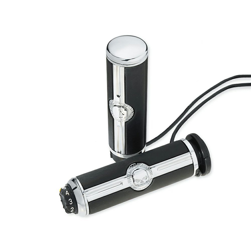【56100260】ハーレー純正 ヒーテッド・ハンドグリップ・コレクション ウィリーG・. スカル／クロームWillie G Skull Heated Hand Grips／M8ツーリング&トライク