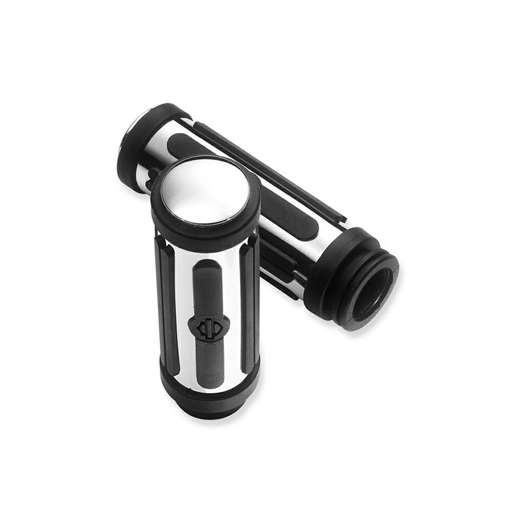 【56246-08】ハーレー純正　クローム＆ラバー・ハンドグリップ　スモールChrome and Rubber Hand Grips／M8ツーリング&トライク