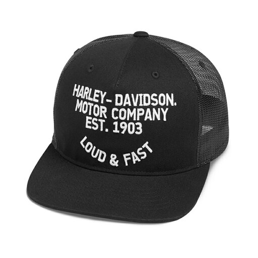 HARLEY-DAVIDSON 純正(ハーレーダビッドソン)ラウド&ファスト・フラットブリム・トラッカー・キャップ 99468-19VM HARLEY-DAVIDSON 純正(ハーレーダビッドソン)ラウド&ファスト・フラットブリム・トラッカー・キャップ 99468-19VM