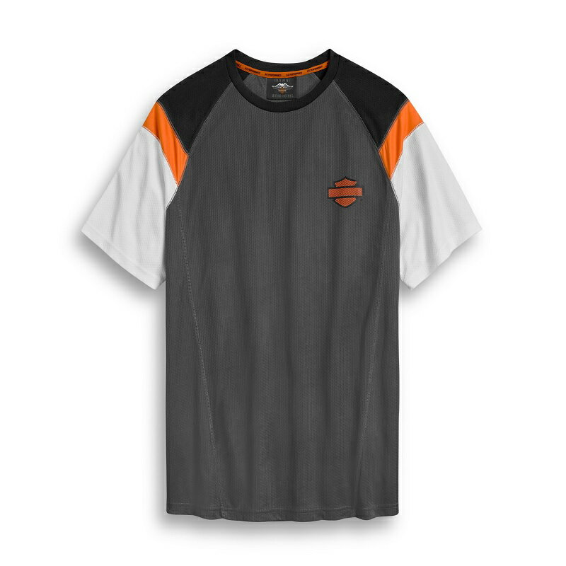 樂天商城 - HARLEY-DAVIDSON 純正（ハーレーダビッドソン）メンズ パフォーマンスメッシュカラーブロックTシャツ_96383-20AC