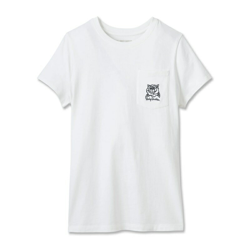 Rakuten - HARLEY-DAVIDSON 純正（ハーレーダビッドソン）ウィメンズ HD ローズバッドポケットTシャツ_96071-25VW