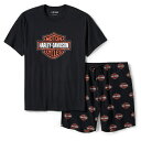 HARLEY-DAVIDSON 純正(ハーレーダビッドソン)メンズ Bar & Shieldプリントパジャマショーツセット_96473-25VM