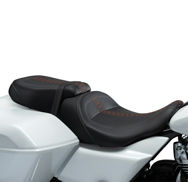 Rakuten - 【52400330】ハーレー純正 ロープロファイル・パッセンジャー ピリオン シート オレンジステッチ Low-Profile Passenger Pillion Orange Stitch