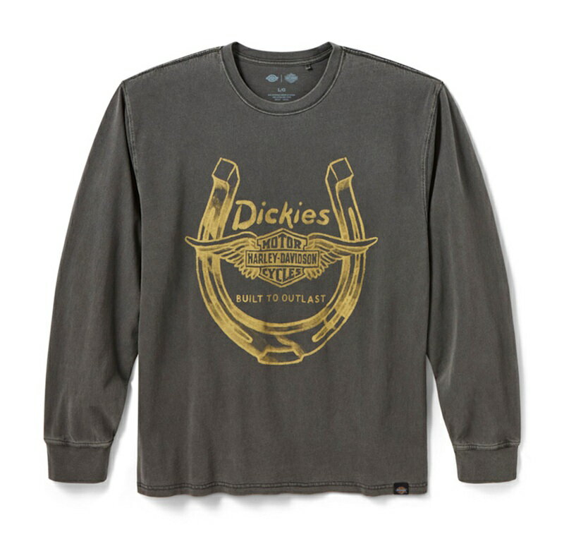 Rakuten - HARLEY-DAVIDSON 純正（ハーレーダビッドソン）メンズ Dickies x H-D ウィングドホースシュー ロングスリーブTシャツ Washed Black_96089-26VM