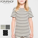 POPUPSHOP 【SALE/40%OFF】オーガニックコットン キッズ リブストライプクルーネックT(半袖) | オーガニック コットン 子供服 Tシャツ ...