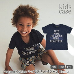 kidscase 【SALE／30%OFF】オーガニックコットン キッズプリントTシャツ Hunter | オーガニック コットン 綿 ナチュラル ギフト プレゼント誕生日 半袖 春夏 薄手 元気キッズ Tシャツ セール [M便 1/1]