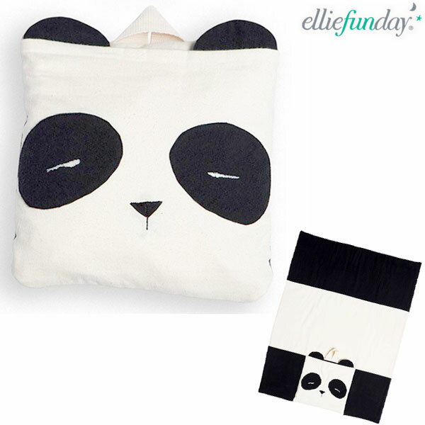 elliefunday 【SALE／50%OFF】オーガニックコットン トラベルブランケットPanda | オーガニック コットン ベビー 赤ちゃん 綿 ブランケット ギフト 生地 かわいい グッズ ベビー用品 プレゼント ベビーグッズ 出産祝い 旅行 保育園 幼稚園 おひるね おでかけ セール