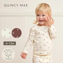 Quincy Mae オーガニックコットン ベビーポインテルTシャツ 長袖 | オーガニック コットン 綿 ナチュラル ギフト プレゼント 誕生日 長袖 春 秋 冬 中厚手 ベビー 赤ちゃん 肩スナップ Tシャツ…