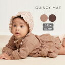 Quincy Mae オーガニックコットン ベビー ガーゼペプラム付き ロンパース (長袖) | オーガニック コットン ベビー服 綿 ナチュラル ギフト プレゼント 長袖 秋 春 冬 ベビー 赤ちゃん ガーゼ 重ね着 ボディスーツ スカート付き クインシーメイ [M便 1/1]