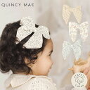 Quincy Mae オーガニックコットン リボン ヘアクリップ | オーガニックコットン 綿 赤ちゃん ベビー ヘアピン リボン 髪飾り 記念撮影 記念日フォ...