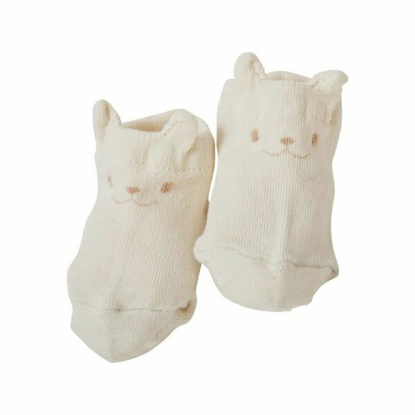 プリスティン オーガニックコットン クマソックス ナチュラル 7-8cm | 敏感肌 オーガニック コットン 子供 ベビー 赤ちゃん タイツ スパッツ 靴下 ソックス くつした 日本製 ベビー用品 誕生日 プレゼント 生地 baby pristine 出産祝い お返し ベイビー [M便 1/3]