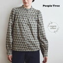 PeopleTree オーガニックコットン V&A サテン ギャザーブラウス エスター柄 | ピープルツリー フェアトレードオーガニック コットン 綿100% ナチュラル ギフト プレゼント シャツ セットアップコーデ オフィス デート 花柄