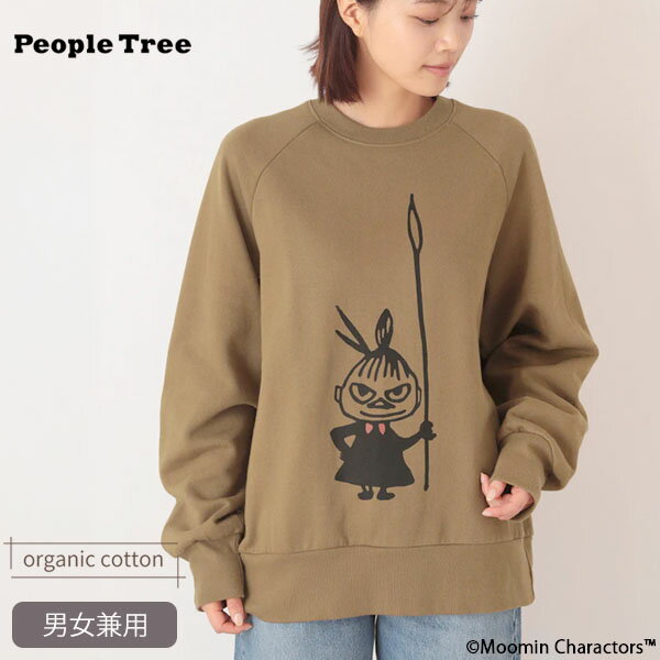 PeopleTree オーガニックコットン ムーミン ユニセックス裏毛スウェットトップ・槍を持つリトルミイ | オーガニック コットン 綿 ナチュラル フェアトレード ピープルツリー メンズ レディース ユニセックス 大きめ ゆったり ミィ カジュアル スウェット