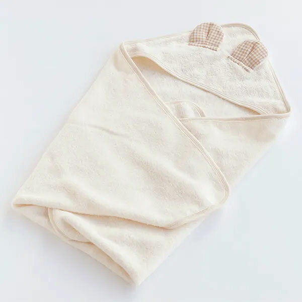 プランティア オーガニックコットン クマ耳おくるみ きなり 68x68 | 敏感肌 ギフト 出産内祝い オーガニック オーガニックタオル おくるみ 内祝い 粗品 誕生日 プレゼント お返し 出産 新築 引越し 祝い 挨拶 結婚 ナチュラル 生地 出産祝い ベイビー アフガン