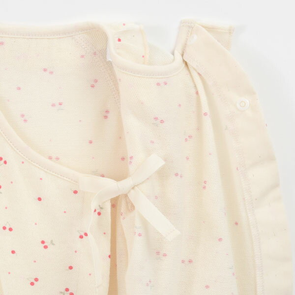 育児工房 オーガニックコットン ベビー吊天竺 ツーウェイドレス さくらんぼ | 綿 長袖 春 夏 秋 薄手 ベビー服 出産準備 ベビードレス 新生児 ロンパース 2wayオール ツーウェイオール フリル 国産 肌触り ナチュラル素材 おしゃれな 肌に優しい服 [M便 1/2] 3