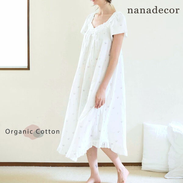 nanadecor オーガニックコットン プチローズアネモネドレス | オーガニック コットン 綿 ギフト プレゼント 誕生日 母の日 半袖 春夏 ..
