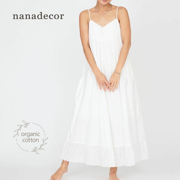 nanadecor オーガニックコットン ライラックレースキャミドレス | オーガニック コットン ...