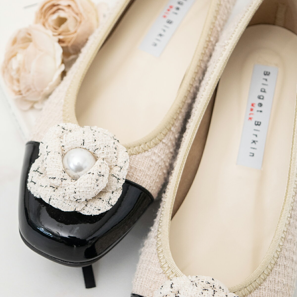 Bridget Birkin Walk フラワーパールウォーキングパンプス