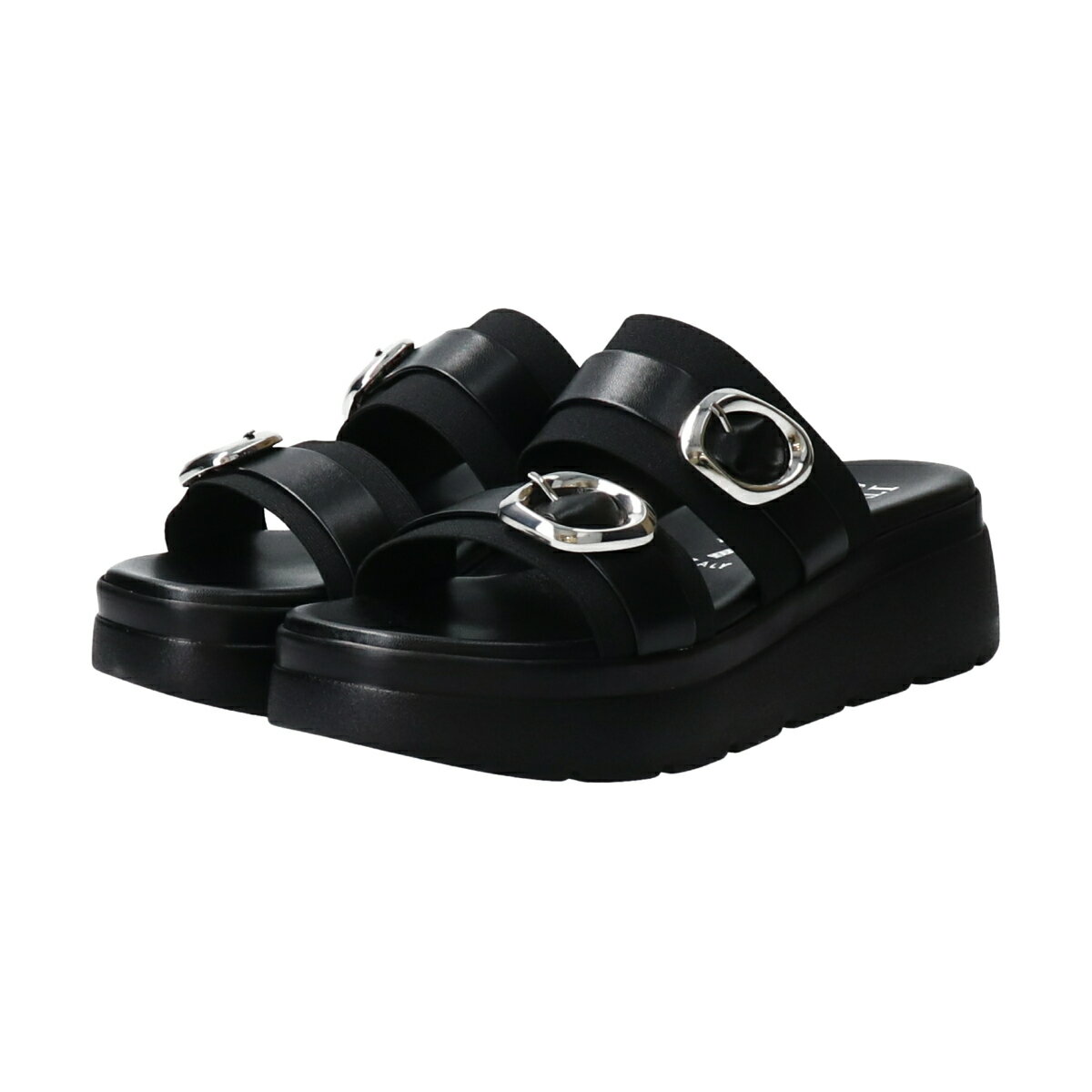 ITALIAN SHOEMAKERS 厚底ダブルベルトミュールサンダル