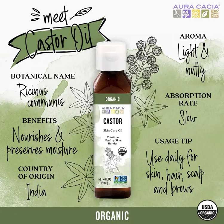 [肌トラブルとはおさらば]AURA CACIA オーガニックキャスターオイル スキンケア 118ml（4floz） オーラカシア Castor Oil ORGANIC Skin Care 4floz 118ml【お取り寄せ商品】【合わせて買いたい】 harmony-10044567 米国サプリ直販のNatural Harmony サンプル画像2