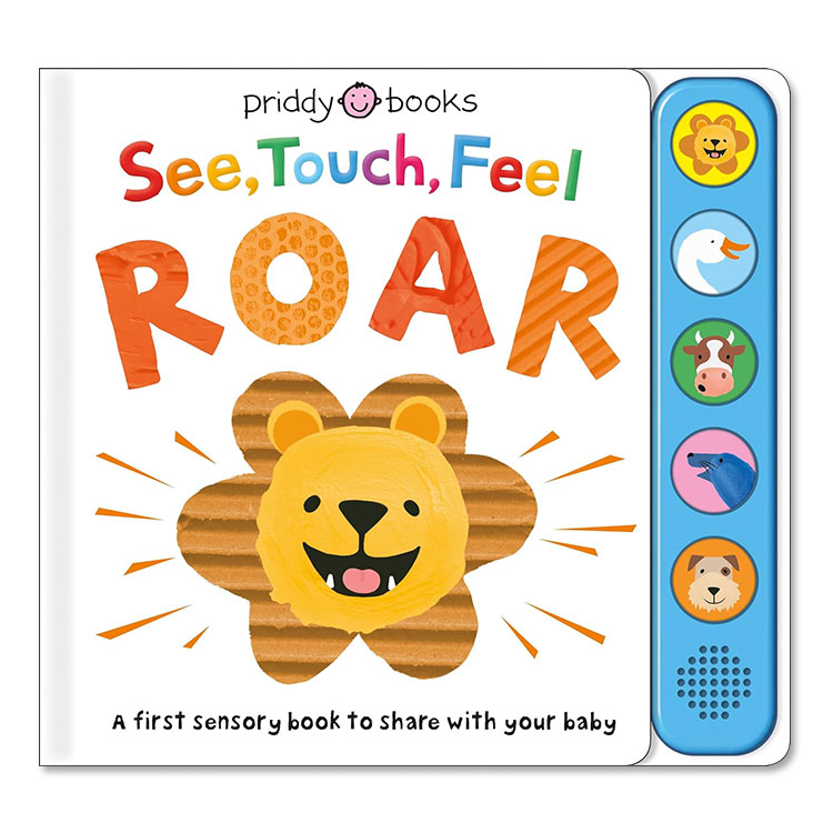 シー・タッチ・フィール ローアー  See, Touch, Feel: Roar: A First Sensory Book  絵本 動物の鳴き声 サウンドモジュール搭載