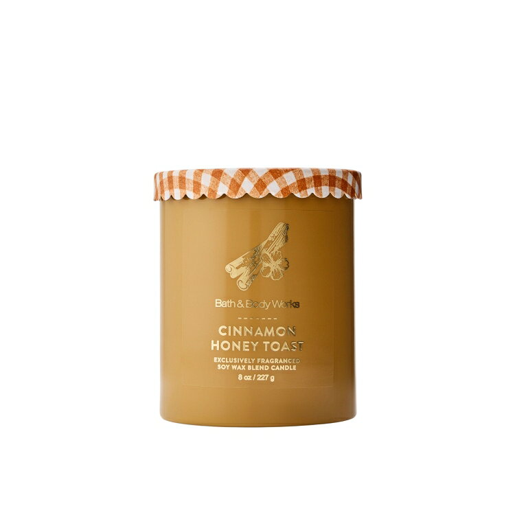 バス＆ボディワークス シナモン ハニー トースト 1本芯キャンドル 約227g Bath & Body Works Cinnamon Honey Toast Single Wick Candle 8 oz / 227 g 【お取り寄せ商品】