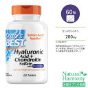 ドクターズベスト ヒアルロン酸 + コンドロイチン 60粒 タブレット Doctor's Best Hyaluronic Acid + Chondroitin Sulfate with BioCell Collagen サプリメント バイオセルコラーゲン配合 ジョイントサポート