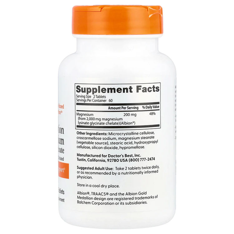 100％キレート 高吸収マグネシウム 120粒 Doctor's BEST （ドクターズベスト）単品 セット High Absorption Magnesium 120T 健康サプリメント 栄養補助食品 海外 アメリカ 3