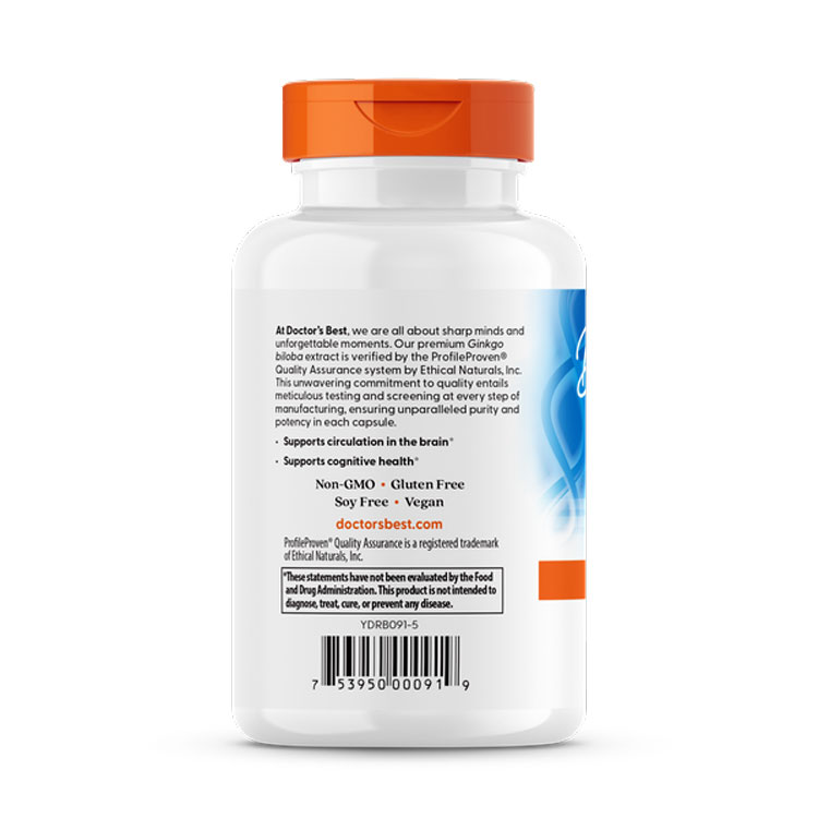 [冴えた毎日を過ごしたい方に!]イチョウ葉 サプリメント 濃縮ギンコエキス 120mg 120粒 Doctor's BEST （ドクターズベスト） Extra Strength Ginkgo Extract 120mg 120vcaps 2