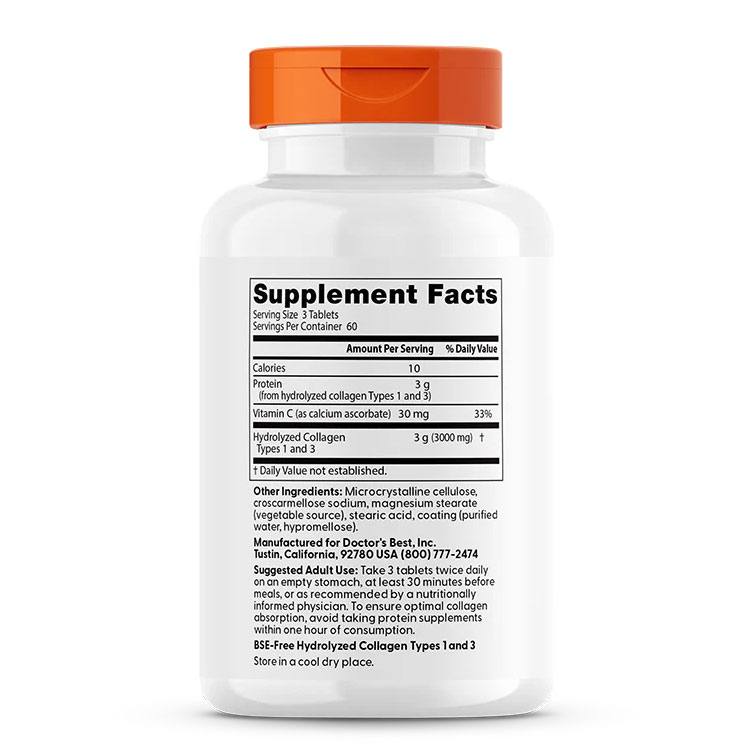 [潤いあふれる肌をいつまでも]ベスト コラーゲン タイプ1＆3 180粒 Doctor's BEST（ドクターズベスト） Collagen 180tb タブレット 健康サプリメント 栄養補助食品 海外 アメリカ harmony-10029065 米国サプリ直販のNatural Harmony サンプル画像3