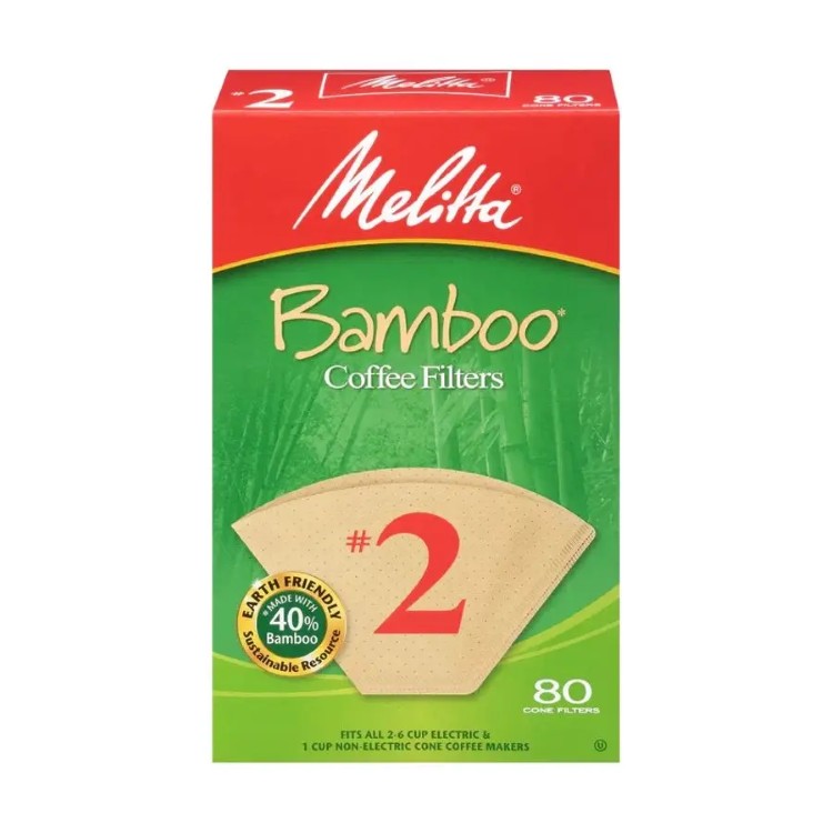 メリタ #2 コーン バンブー コーヒーフィルター 80枚入 Melitta #2 Cone Bamboo Coffee Filters 80 cou..