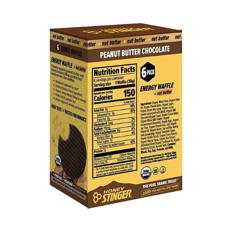 �ϥˡ����ƥ��󥬡� �������˥å� �ԡ��ʥåĥХ������祳�졼�� ��åե� 6�����ʳ�30g�� Honey Stinger Organic Peanut Butter Chocolate Waffles 6 (1.06 oz.) waffles �ڤ����󤻾��ʡ�