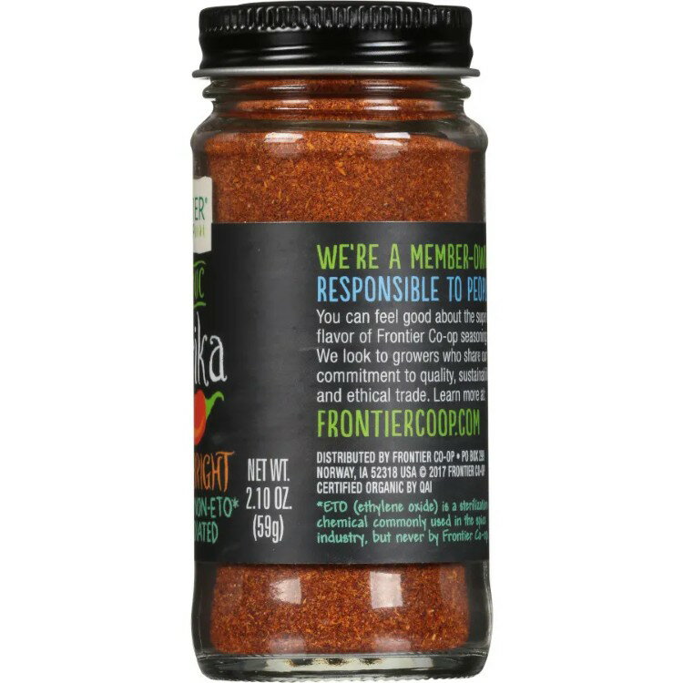 �ե���ƥ��������� �ѥץꥫ �ѥ����� �������˥å� 60g Frontier Co-op Paprika, Ground, Organic 2.10 oz. �ڤ����󤻾��ʡ�