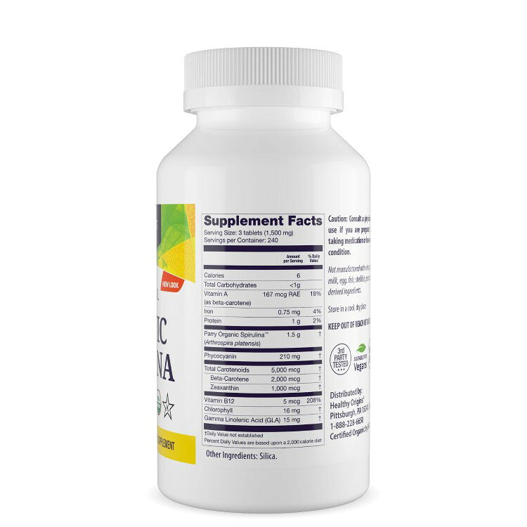 ヘルシーオリジンズ スピルリナ 500mg (オーガニック) 720タブレット Healthy Orig...