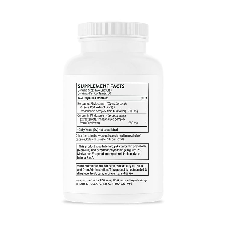 ソーン メタボリックヘルス サプリメント 120粒 カプセル Thorne Metabolic Health クルクミン ベルガモット 植物エキス 健康値 ダイエット【お取り寄せ商品】【合わせて買いたい】