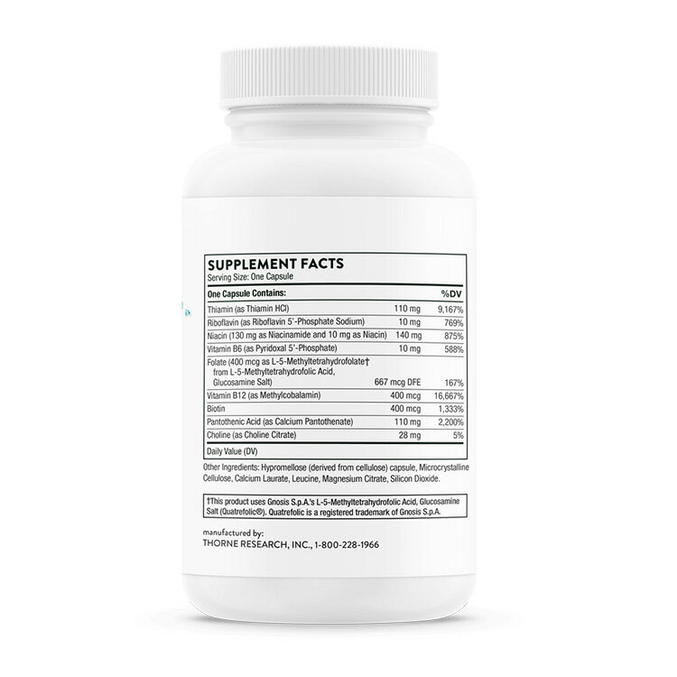 【ポイントUP 7/18~28】[健やかな毎日に欠かせない栄養素]ソーン ベーシック B コンプレックス カプセル 60粒 Thorne Basic B Complex 60 Capsules ビタミン ビタミンB群