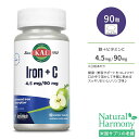 【隠れた名品】カル 鉄＋ビタミンC 90粒 チュアブル リンゴ味 KAL Iron + C ActivMelt Instant Dissolve Tablets フラフラ クラクラ ミネラル 美容 健康 バランス