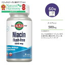 カル ナイアシン 500mg フラッシュフリー 60粒 ベジカプセル KAL Niacin Flush-Free 60 VegCaps サプリ ビタミンB B3 ヘルスケア 体づくり 健康サポート エネルギッシュ 美容 スキンケア めぐり ビーガン