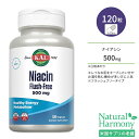 カル ナイアシン 500mg フラッシュフリー 120粒 ベジカプセル KAL Niacin Flush-Free 120 VegCaps サプリ ビタミンB B3 ヘルスケア 体づくり 健康サポート エネルギッシュ 美容 スキンケア めぐり ビーガン