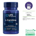 ライフ エクステンション L-カルニチン 500mg 30粒 ベジカプセル Life Extension L-Carnitine 500 mg, 30 vegetarian capsules