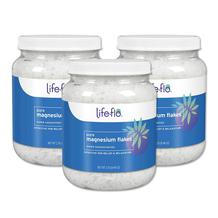 3個セット ピュア マグネシウム フレーク 塩化マグネシウムブライン 約1.2kg Life Flo Health Pure Magnesium Flakes