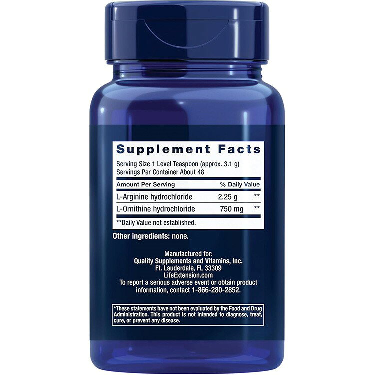 ライフエクステンション アルギニン オルニチン パウダー 150g (5.29 oz) Life Extension Arginine Ornithine Powder アミノ酸【お取り寄せ商品】【合わせて買いたい】 健康サプリメント 栄養補助食品 海外 アメリカ harmony-10059907 米国サプリ直販のNatural Harmony サンプル画像3