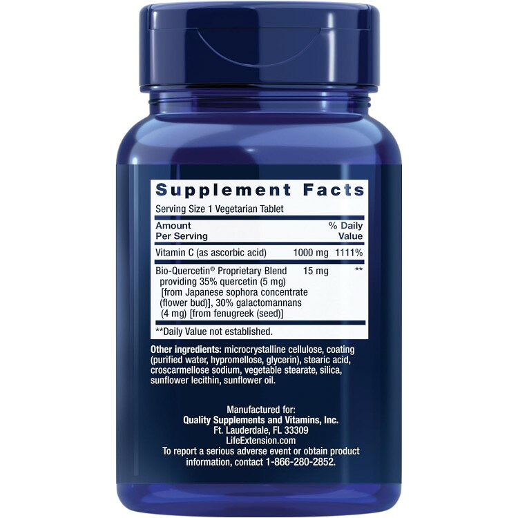 ライフエクステンション ビタミンC&バイオケルセチンフィトソーム ベジタリアンタブレット 60粒 Life Extension Vitamin C and Bio-Quercetin Phytosome サプリメント 栄養補助食品【お取り寄せ商品】【合わせて買いたい】 harmony-10052216 米国サプリ直販のNatural Harmony サンプル画像3