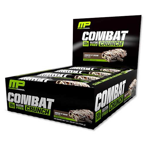 送料無料 【正規代理店】コンバット クランチバー クッキー＆クリーム 12本入り 26.67oz (756g)[高温下保管注意]