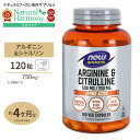 Lアルギニン 500mg & Lシトルリン 250mg 120粒 《約60日分》NOW Foods (ナウフーズ) 単品 セット