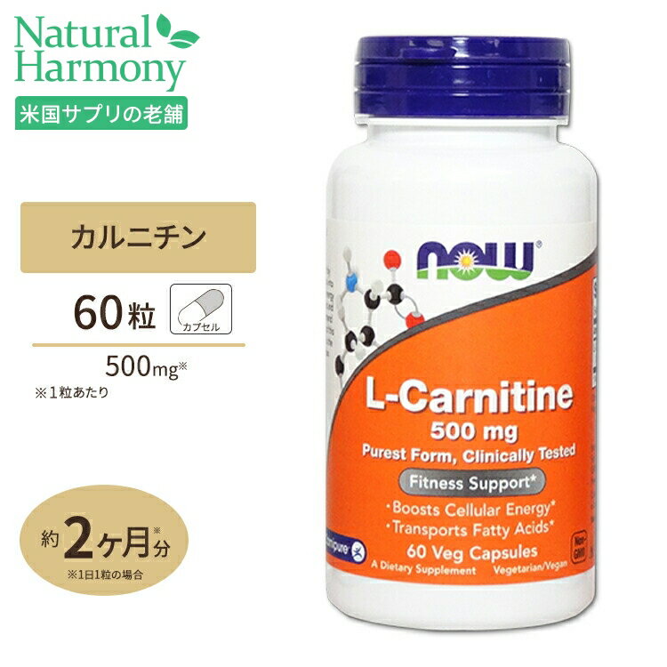 【NOWまとめ買いクーポン対象★1/18 00:00-2/12 23:59迄】L-カルニチン 500mg 60粒 NOW Foods (ナウフーズ)