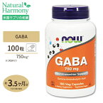 GABA (ギャバ) 750mg 100粒 NOW Foods (ナウフーズ)