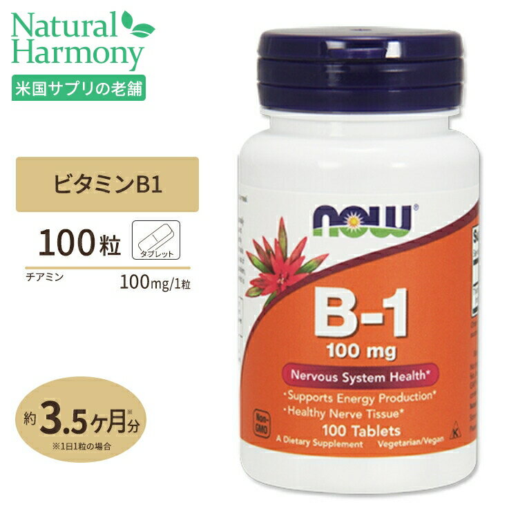 ビタミンB-1 チアミン 100mg 100粒 NOW Foods ナウフーズ 