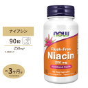 【全品ポイントUP★1/19 17:00〜2/9 9:59】フラッシュフリーナイアシン 250mg 90粒 NOW Foods(ナウフーズ)